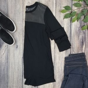 Aritzia Wilfred Free Faux Leather Panel T Shirt